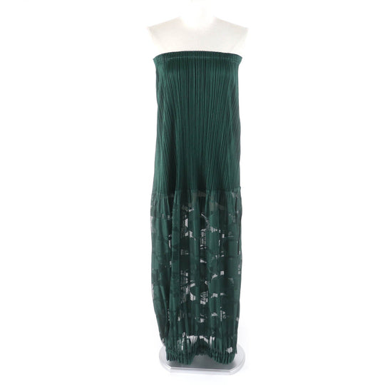 PLEATS PLEASE one piece PP83-JG574 Main: 100% polyester green Women No size Used Authentic