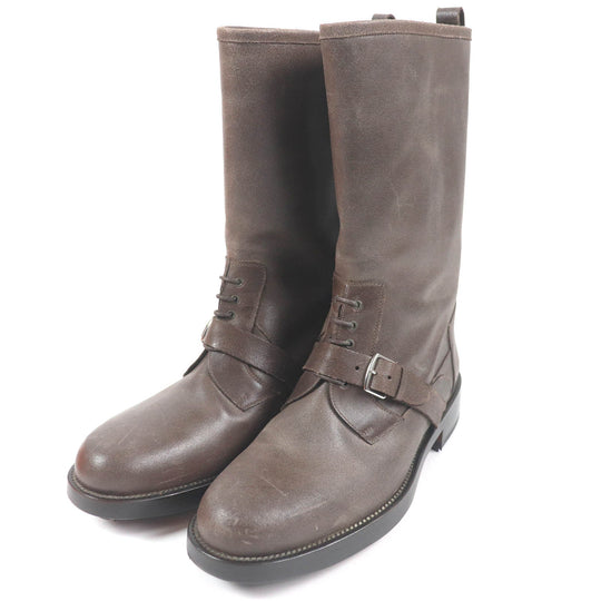 HERMES boots Main: Leather Brown mens 40 Used Authentic