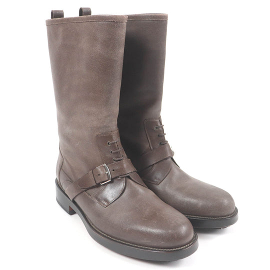 HERMES boots Main: Leather Brown mens 40 Used Authentic