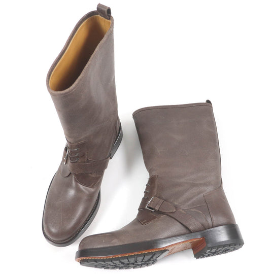 HERMES boots Main: Leather Brown mens 40 Used Authentic