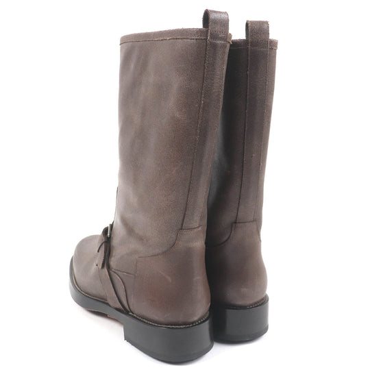 HERMES boots Main: Leather Brown mens 40 Used Authentic