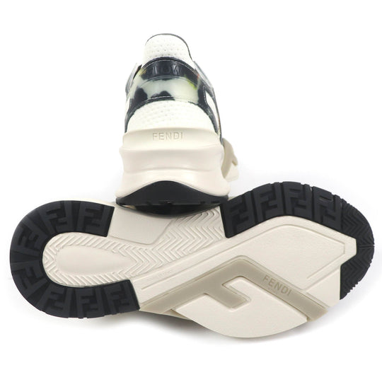 FENDI Low cut sneakers Nylon, Fabric Multi FF logo FLOW mens 7 Used Authentic