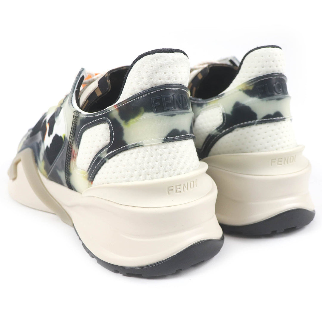 FENDI Low cut sneakers Nylon, Fabric Multi FF logo FLOW mens 7 Used Authentic