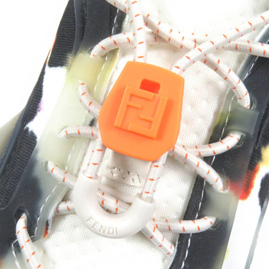 FENDI Low cut sneakers Nylon, Fabric Multi FF logo FLOW mens 7 Used Authentic