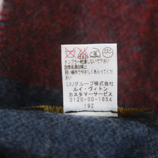 LOUIS VUITTON Scarf M75365 Main: 75% wool, Main: 25% angora Navy mens Used Authentic