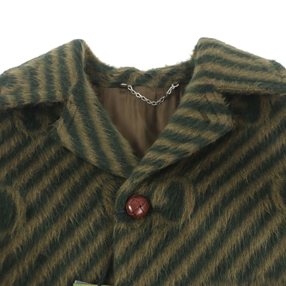 GUCCI Stainless collar coat 639261 Outer: 55% llama, Outer: 45% wool, Lining: 100% rayon, Part: 82% polyester, Part: 18% polyester green mens 44 Used Authentic