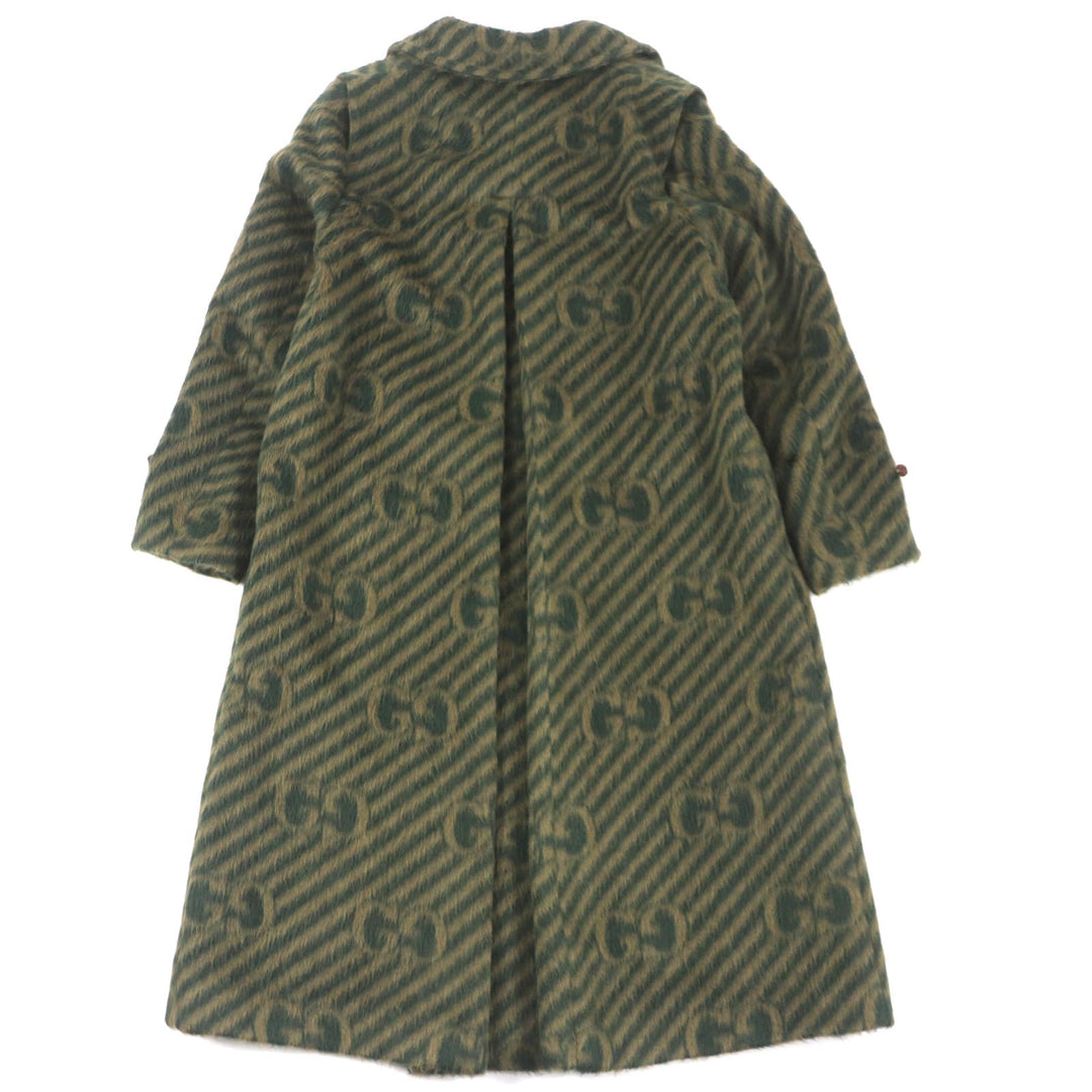 GUCCI Stainless collar coat 639261 Outer: 55% llama, Outer: 45% wool, Lining: 100% rayon, Part: 82% polyester, Part: 18% polyester green mens 44 Used Authentic