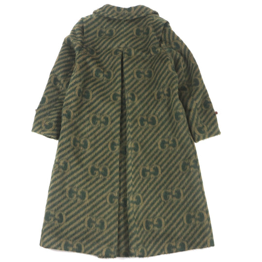 GUCCI Stainless collar coat 639261 Outer: 55% llama, Outer: 45% wool, Lining: 100% rayon, Part: 82% polyester, Part: 18% polyester green mens 44 Used Authentic