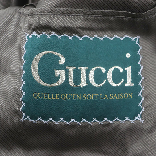 GUCCI Stainless collar coat 639261 Outer: 55% llama, Outer: 45% wool, Lining: 100% rayon, Part: 82% polyester, Part: 18% polyester green mens 44 Used Authentic