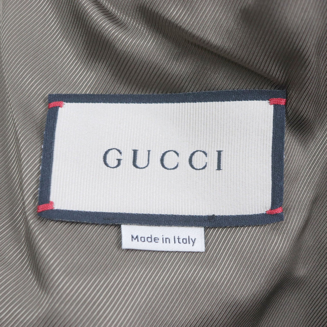 GUCCI Stainless collar coat 639261 Outer: 55% llama, Outer: 45% wool, Lining: 100% rayon, Part: 82% polyester, Part: 18% polyester green mens 44 Used Authentic