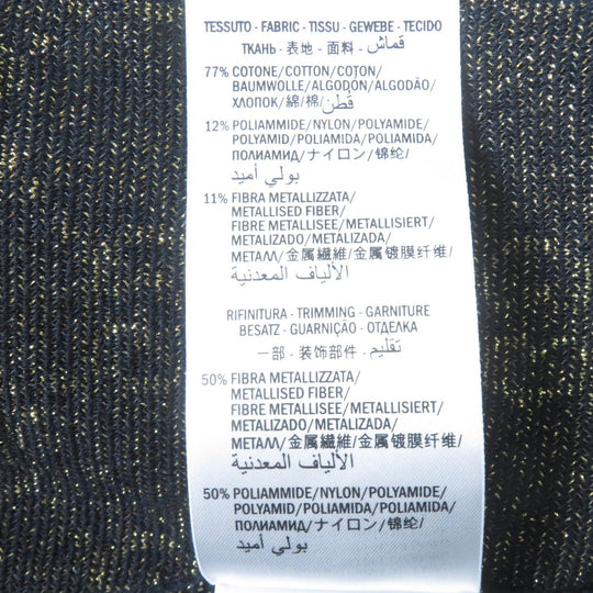GUCCI cardigan 526758 Main: 77% cotton, Main: 12% nylon, Main: 11% metal fiber, Part: 50% metal fiber, Part: 50% nylon Dark navy gold Women XL Used Authentic