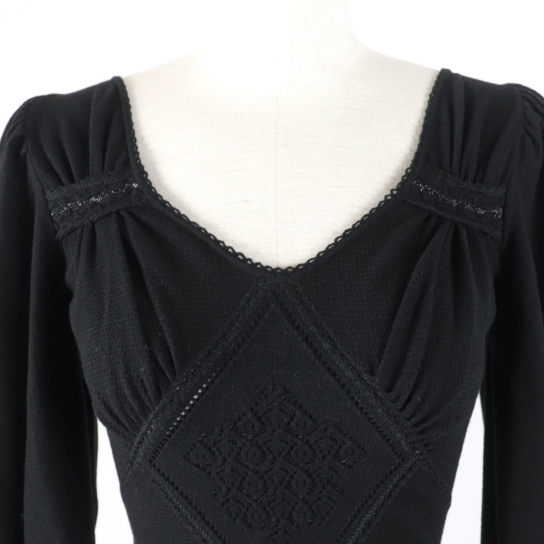 CHANEL one piece 05A P26224V01924 Main: 77% rayon, Main: 13% polyester, Main: 9% cashmere, Main: 1% polyester black Women 36 Used Authentic