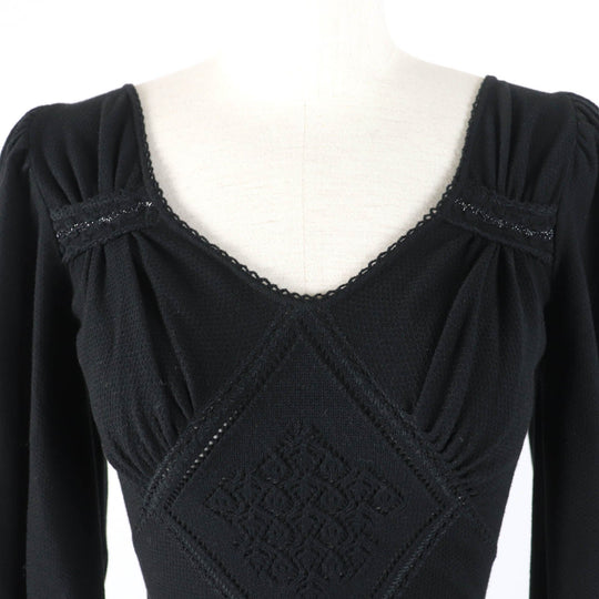 CHANEL one piece 05A P26224V01924 Main: 77% rayon, Main: 13% polyester, Main: 9% cashmere, Main: 1% polyester black Women 36 Used Authentic