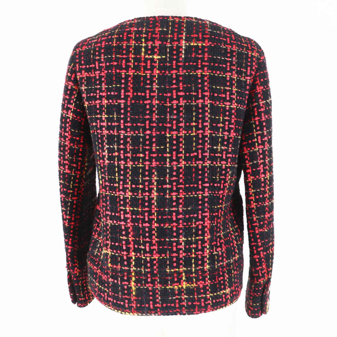 CHANEL Jacket 22A P73176 Outer material: 43% cotton, Outer material: 22% wool, Outer material: 13% cashmere, Outer material: 11% polyester, Outer material: 11% silk Black Red Yellow Women 36 Used Authentic