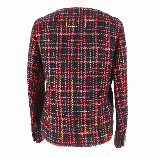 CHANEL Jacket 22A P73176 Outer material: 43% cotton, Outer material: 22% wool, Outer material: 13% cashmere, Outer material: 11% polyester, Outer material: 11% silk Black Red Yellow Women 36 Used Authentic