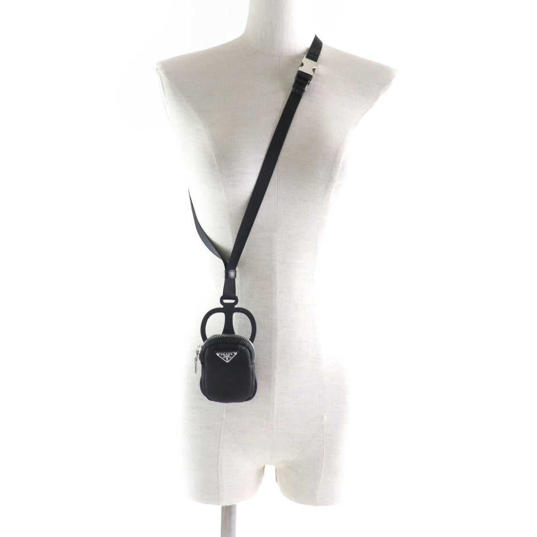PRADA Pouch 1ZT016 Main: Nylon, Part: Rubber black Women Used Authentic