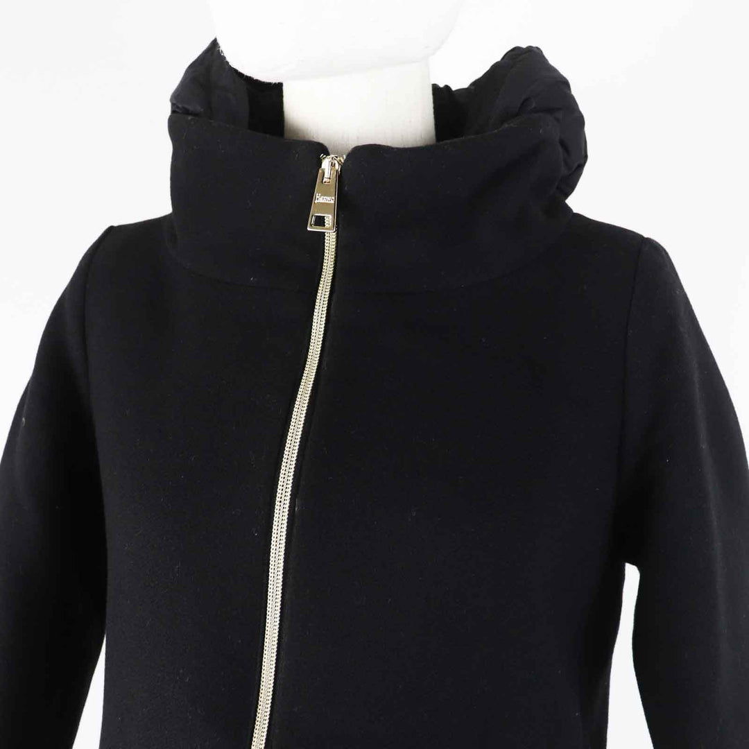 Herno down coat PI0848D Outer: 80% wool, Outer: 20% nylon, Outer: 100% nylon, Lining: 100% nylon, Filling: 90% down black Women 40 Used Authentic