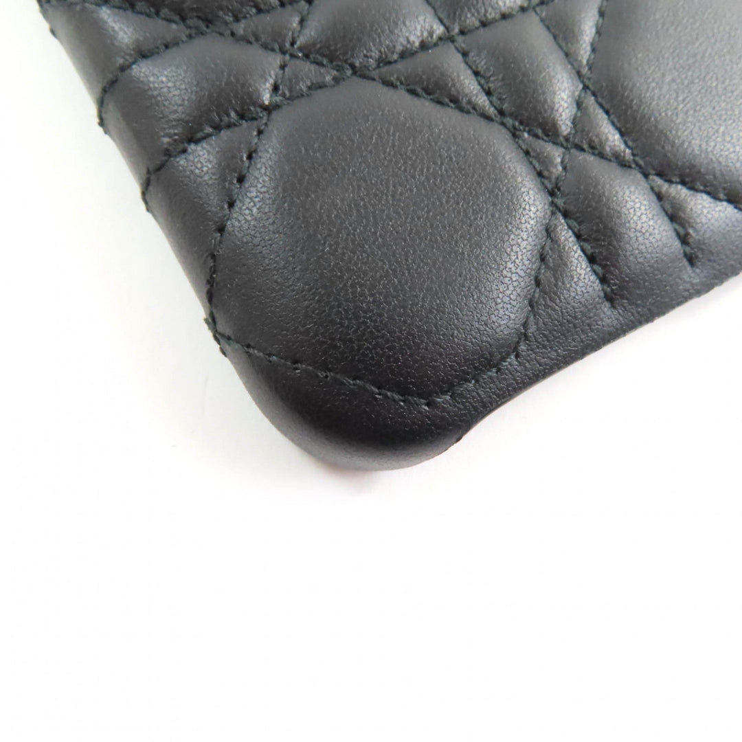 Christian Dior iPhone case S6003ONMJ leather black Lady Dior Women Used Authentic