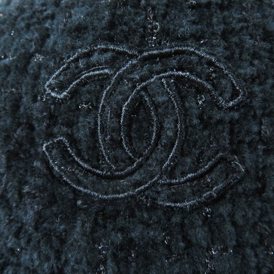 CHANEL cap 22B AA8562 Outer material: 68% cotton, Outer material: 23% wool, Outer material: 5% silk, Outer material: 3% polyester, Outer material: 1% polyamide (nylon) Black glitter Women M Used Authentic