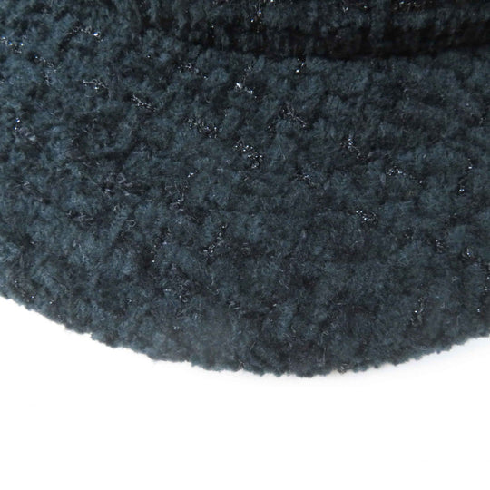 CHANEL cap 22B AA8562 Outer material: 68% cotton, Outer material: 23% wool, Outer material: 5% silk, Outer material: 3% polyester, Outer material: 1% polyamide (nylon) Black glitter Women M Used Authentic