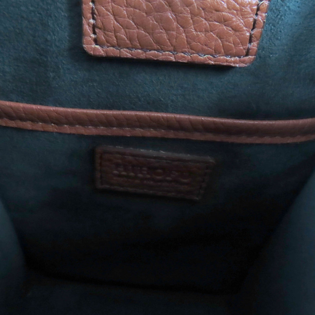 HIROFU Shoulder Bag Main: Leather Brown Women Used Authentic