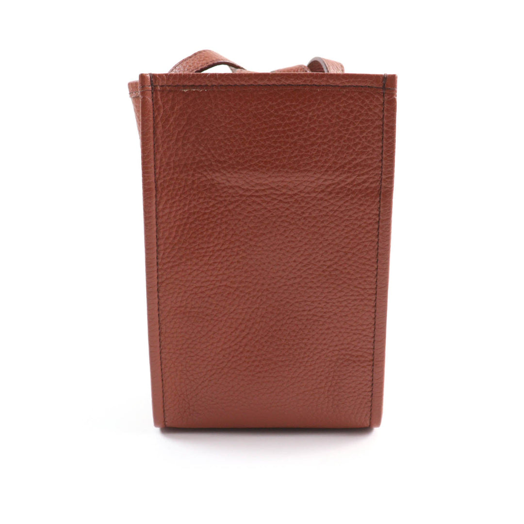 HIROFU Shoulder Bag Main: Leather Brown Women Used Authentic
