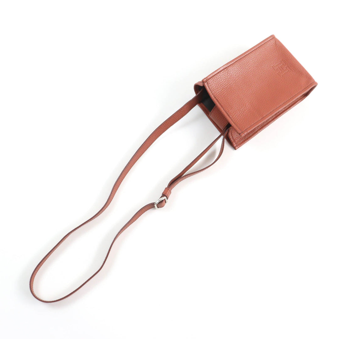 HIROFU Shoulder Bag Main: Leather Brown Women Used Authentic