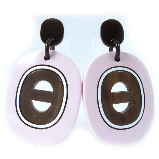 HERMES Pierce Main: Buffalo horn Pink Brown Black Fidelio Village PM Women Used Authentic