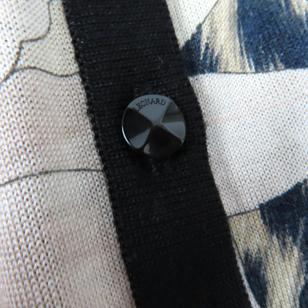 LEONARD FASHION cardigan Main: 75% silk, Main: 25% cashmere Black beige Women 40 Used Authentic