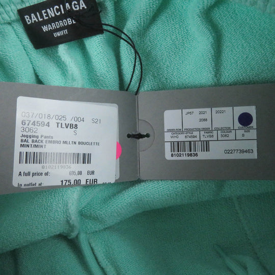 BALENCIAGA Pants 674594 Main: 100% cotton, Part: 100% polyester mint mens S Used Authentic