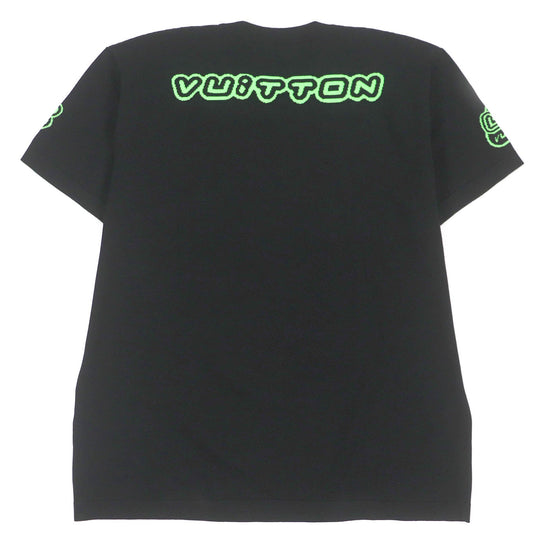 LOUIS VUITTON Short sleeve knit 1AAGO4 Main: 89% cotton, Main: 11% nylon Black green mens M Used Authentic