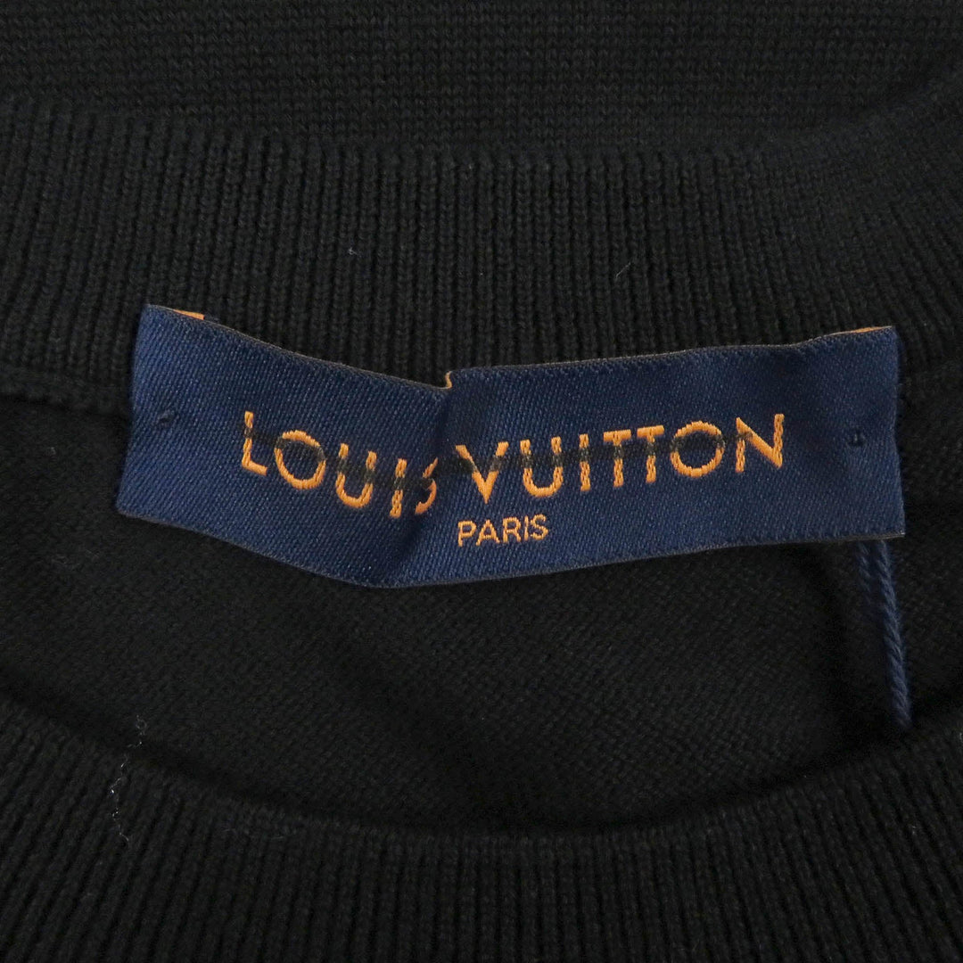LOUIS VUITTON Short sleeve knit 1AAGO4 Main: 89% cotton, Main: 11% nylon Black green mens M Used Authentic