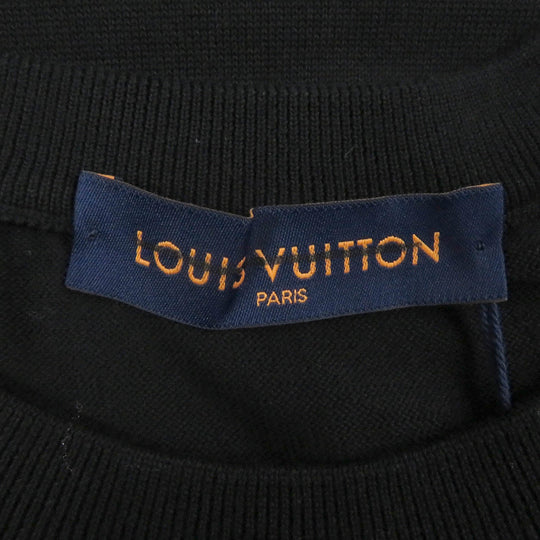 LOUIS VUITTON Short sleeve knit 1AAGO4 Main: 89% cotton, Main: 11% nylon Black green mens M Used Authentic