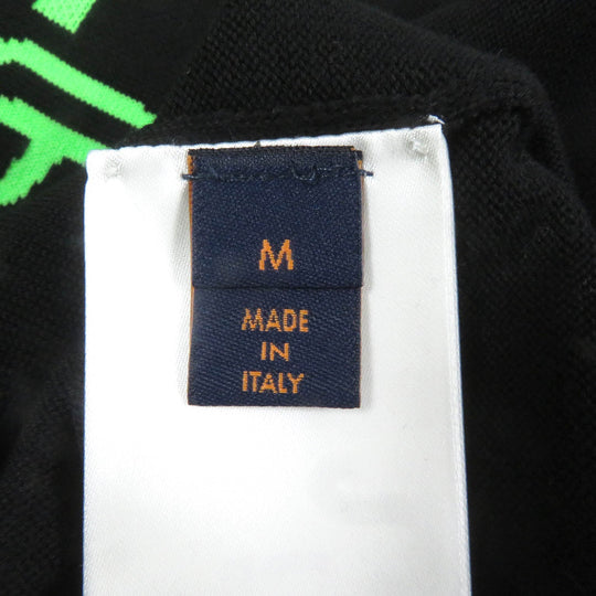 LOUIS VUITTON Short sleeve knit 1AAGO4 Main: 89% cotton, Main: 11% nylon Black green mens M Used Authentic