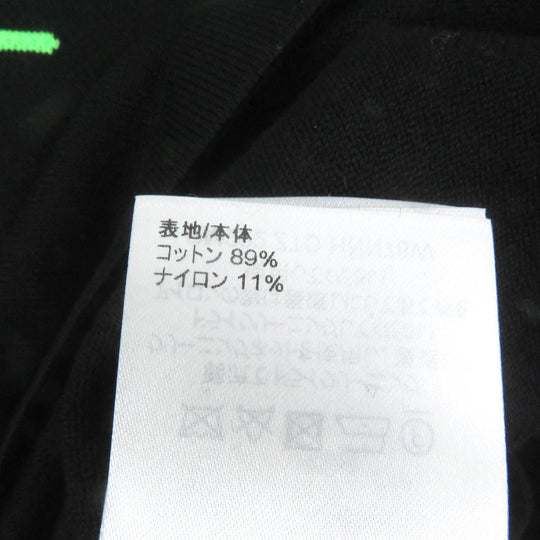 LOUIS VUITTON Short sleeve knit 1AAGO4 Main: 89% cotton, Main: 11% nylon Black green mens M Used Authentic