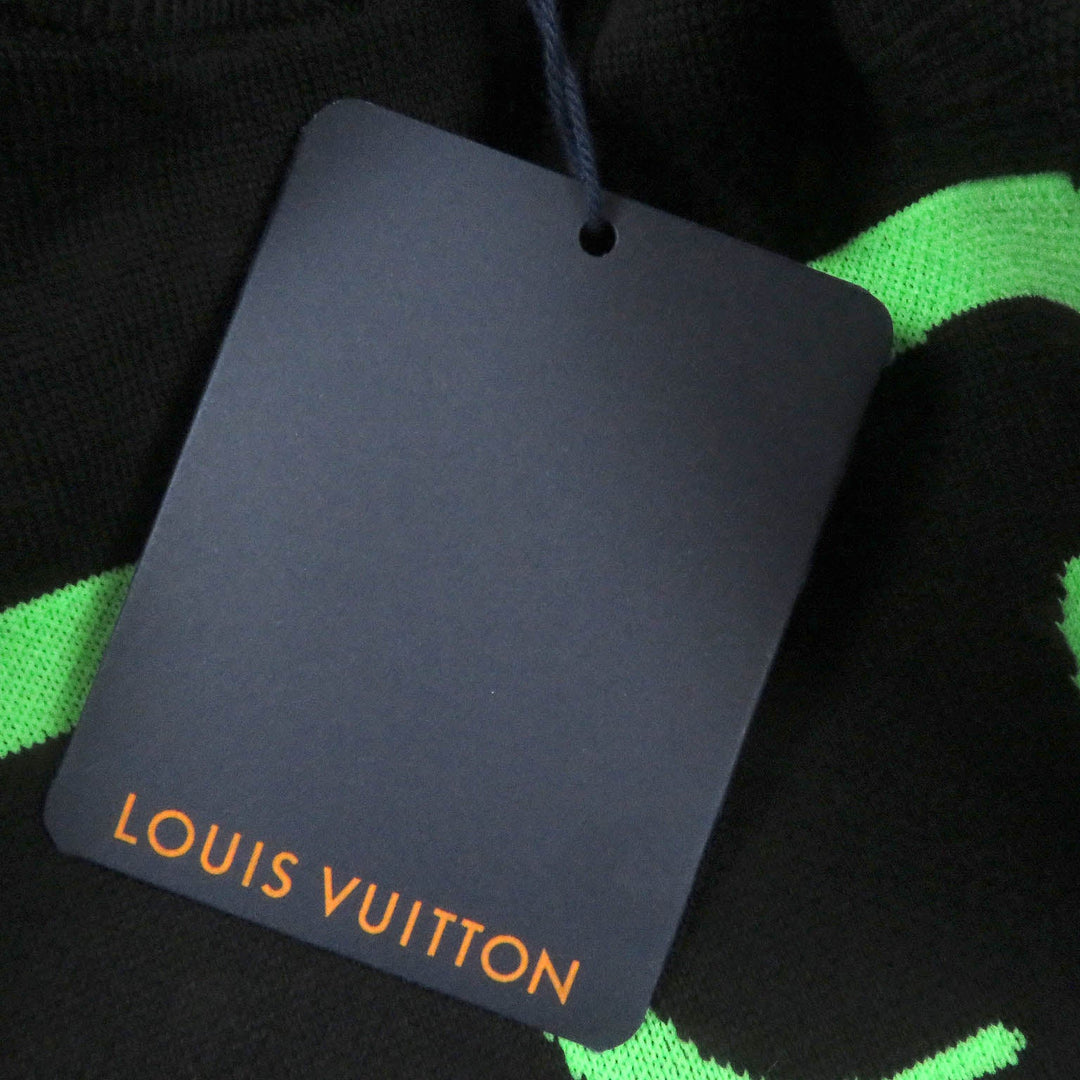 LOUIS VUITTON Short sleeve knit 1AAGO4 Main: 89% cotton, Main: 11% nylon Black green mens M Used Authentic