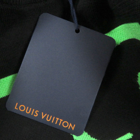 LOUIS VUITTON Short sleeve knit 1AAGO4 Main: 89% cotton, Main: 11% nylon Black green mens M Used Authentic