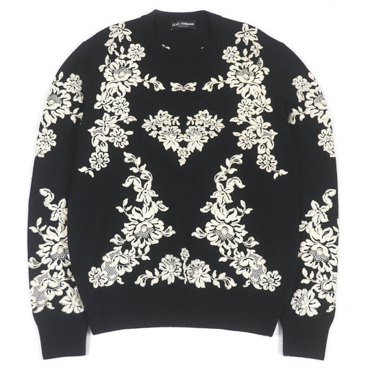 DOLCE&GABBANA sweater GX399Z Main: 100% wool, part: 46% rayon, part: 30% polyester, part: 25% cotton black mens 50 Used Authentic