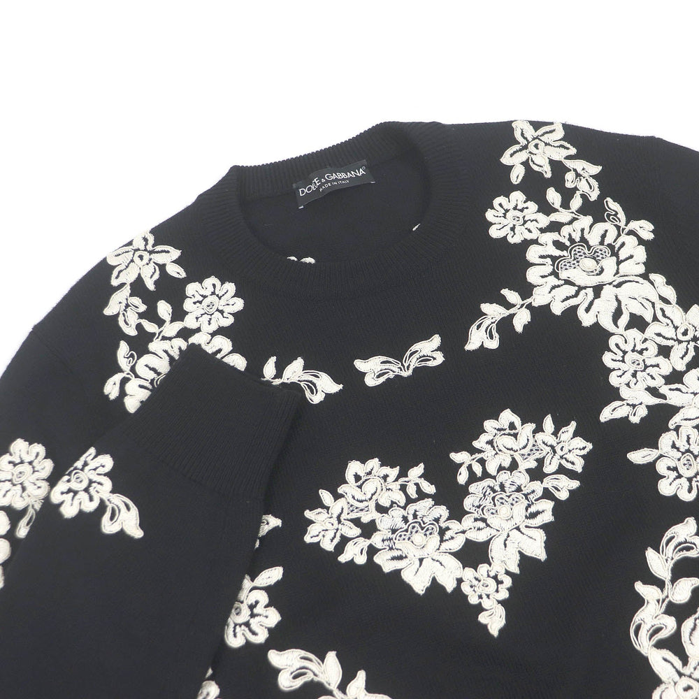 DOLCE&GABBANA sweater GX399Z Main: 100% wool, part: 46% rayon, part: 30% polyester, part: 25% cotton black mens 50 Used Authentic