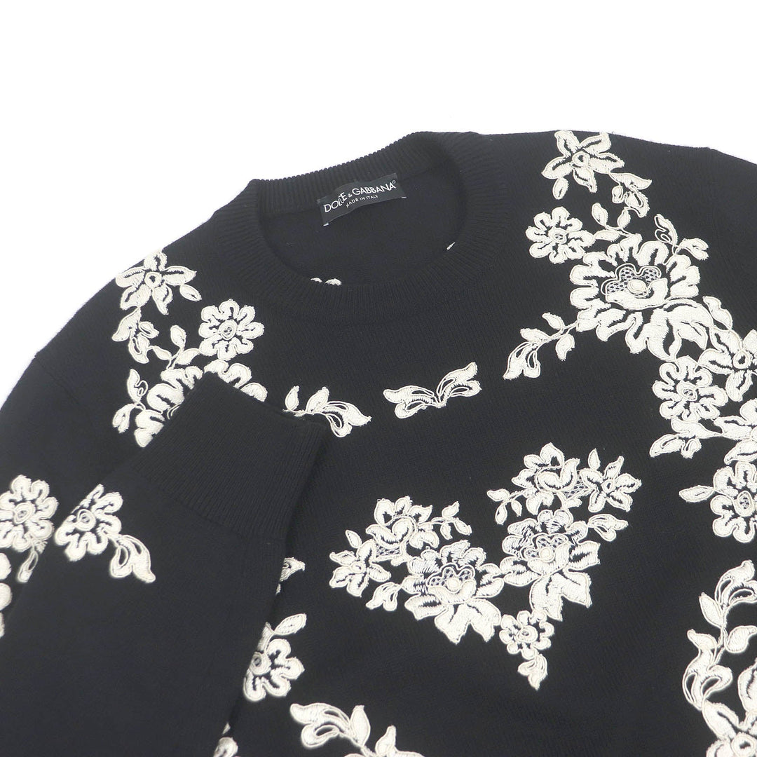 DOLCE&GABBANA sweater GX399Z Main: 100% wool, part: 46% rayon, part: 30% polyester, part: 25% cotton black mens 50 Used Authentic