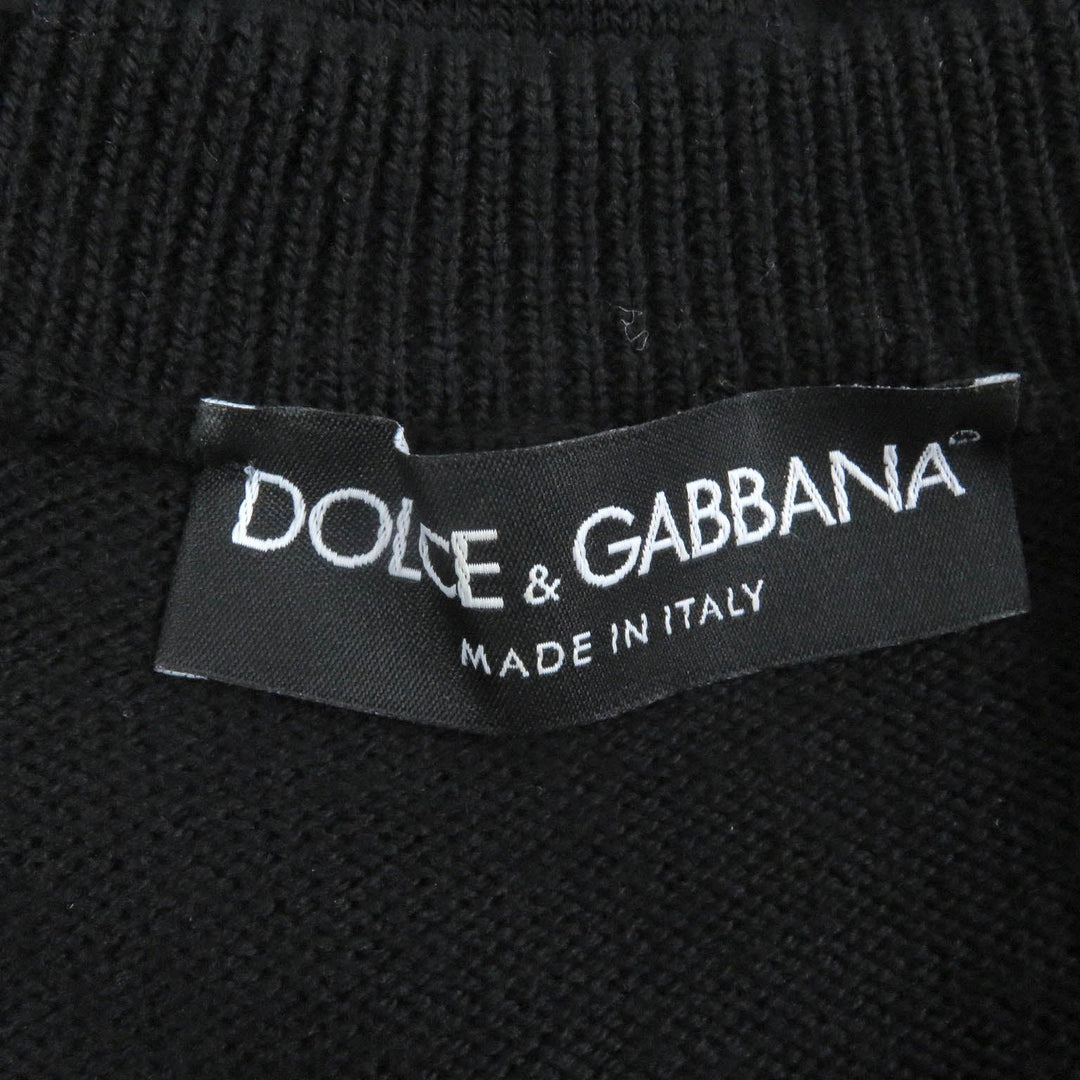 DOLCE&GABBANA sweater GX399Z Main: 100% wool, part: 46% rayon, part: 30% polyester, part: 25% cotton black mens 50 Used Authentic