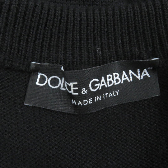 DOLCE&GABBANA sweater GX399Z Main: 100% wool, part: 46% rayon, part: 30% polyester, part: 25% cotton black mens 50 Used Authentic