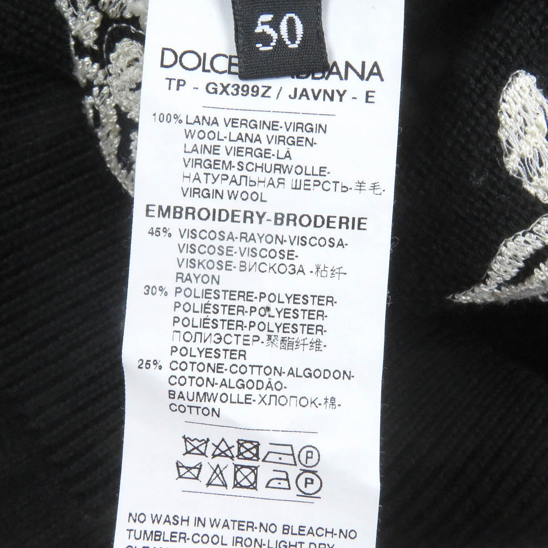 DOLCE&GABBANA sweater GX399Z Main: 100% wool, part: 46% rayon, part: 30% polyester, part: 25% cotton black mens 50 Used Authentic