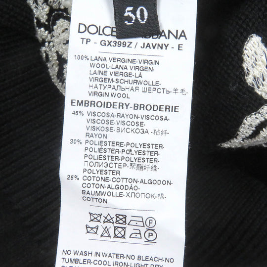 DOLCE&GABBANA sweater GX399Z Main: 100% wool, part: 46% rayon, part: 30% polyester, part: 25% cotton black mens 50 Used Authentic