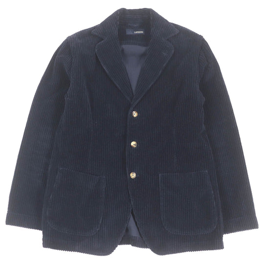 LARDINI tailored jacket Main: 100% cotton Dark navy JNAMA mens M Used Authentic