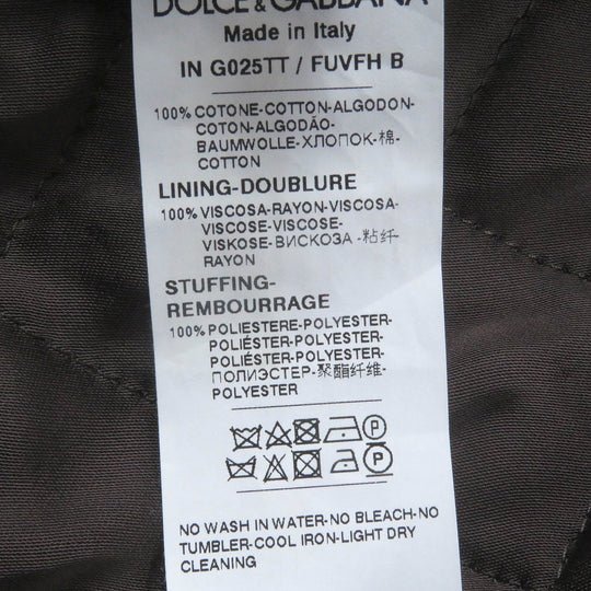 DOLCE&GABBANA Chester coat G025TT Outer: 100% cotton, Lining: 100% rayon, Filling: 100% polyester Brown mens 46 Used Authentic