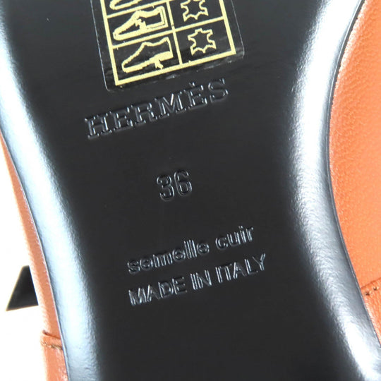 HERMES Ballet shoes 242047Z Main: Leather Maron Alzan Jane Women 36 Used Authentic