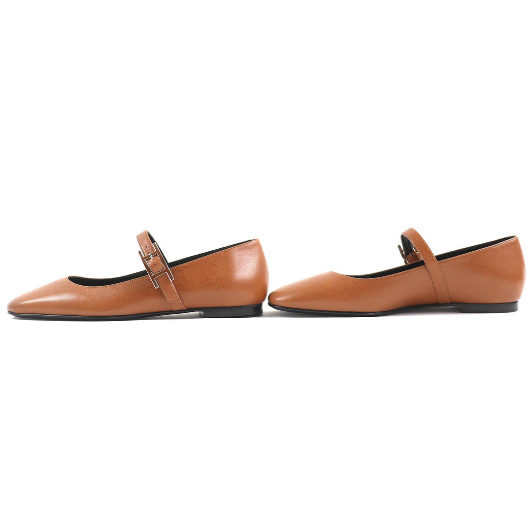HERMES Ballet shoes 242047Z Main: Leather Maron Alzan Jane Women 36 Used Authentic