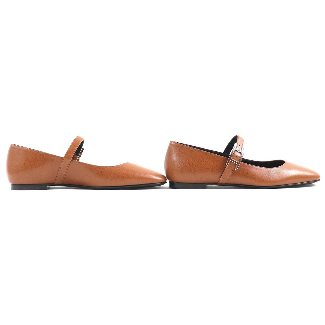 HERMES Ballet shoes 242047Z Main: Leather Maron Alzan Jane Women 36 Used Authentic