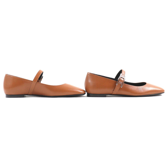 HERMES Ballet shoes 242047Z Main: Leather Maron Alzan Jane Women 36 Used Authentic